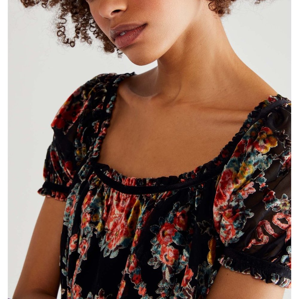 🎉LAST CHANCE🎉 NWT Free People Beautiful Blooms Mini Dress / Black Combo - Picture 3 of 7